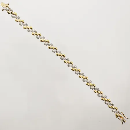 Armband med diamanter 5x ca 0,005ct, inneslutningar, längd 18cm, bredd 7mm, delvis förgyllt, 925/1000 silver Vikt: 13,1 g