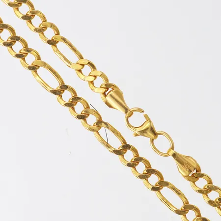 Kedja Figaro, längd 61,5cm, bredd 4,2mm, 21K. Vikt: 9,5 g