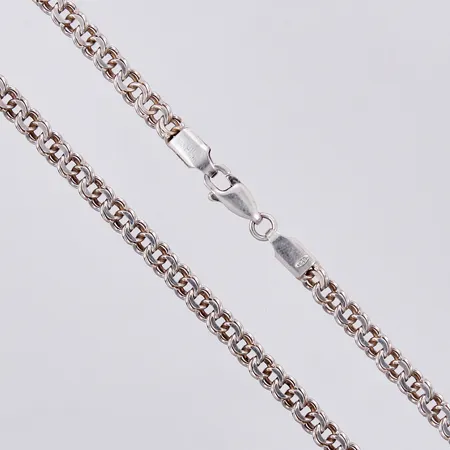 Kedja Bismarck längd: ca 40cm, bredd: ca 4mm, 925/1000 silver Vikt: 13,1 g