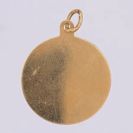 Hänge bricka 24mm, gravyr, kattfot 18K Vikt: 1,4 g