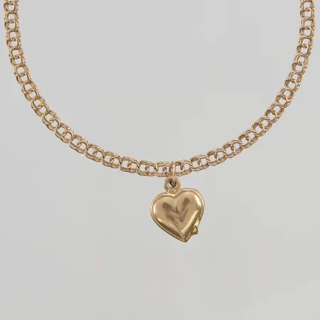 Kedja doserad Bismarck med Hänge, 42cm, bredd:3,8mm, 18K 11,5g.