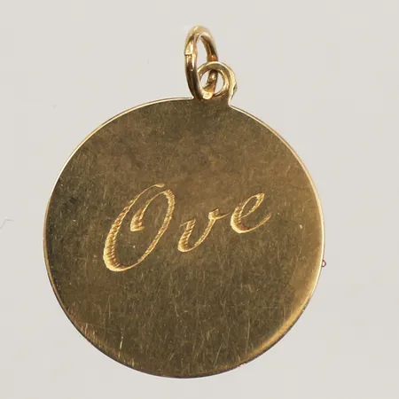 Hänge, Ø16mm, gravyr, 18K Vikt: 1,3 g