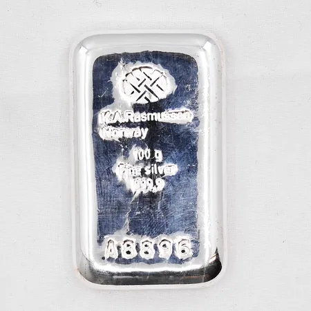Silvertacka K A Rasmussen Norway, nr A8896, silver 999/1000 Vikt: 100 g
