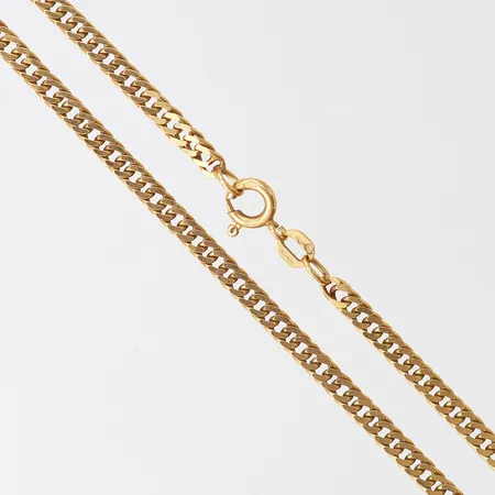  Kedja Pansar, längd 42cm, bredd 3mm, 18K.  Vikt: 10,5 g