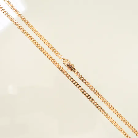 Halskedja, pansar, längd 50cm, bredd 4mm, 18K, 25,1g Vikt: 25,1 g