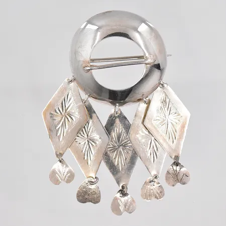 Brosch, 6x3cm, 830/1000 silver Vikt: 5,5 g