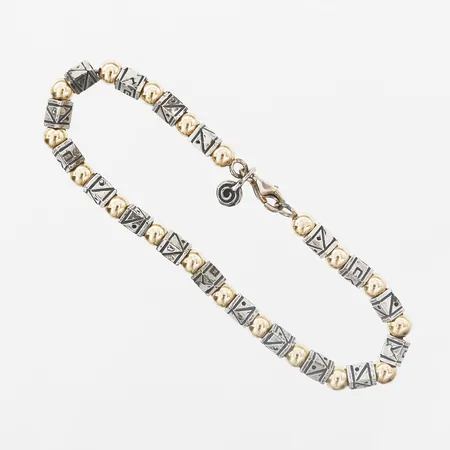 Armband, delvis förgyllt, längd: 19 cm, bredd: 5 mm, 925/1000 silver. Vikt: 10 g