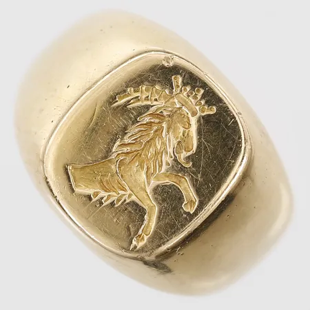 Ring, stl 14¼, tillverkad av Sandqvist Gerdt Hartvig, år 1965, bruksslitage, 18K Vikt: 10,7 g