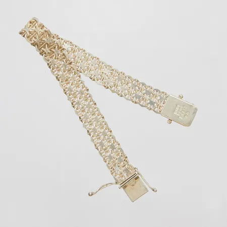 Armband, X-länk med stav, längd: 19,5cm, bredd: 11,2mm, svenska stämplar, defekt säkerhetsåtta, silver, 925/1000 Vikt: 20,6 g