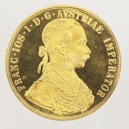 Mynt 4 Dukat 1915, Ø39,5mm, repigt, 23K Vikt: 14 g