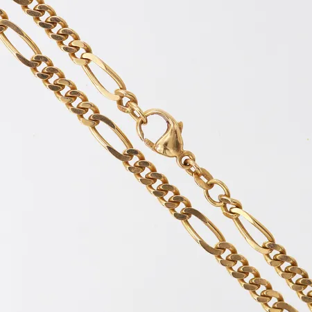 Kedja Figaro, längd 47cm, bredd 4,5mm, 18K.  Vikt: 24,3 g