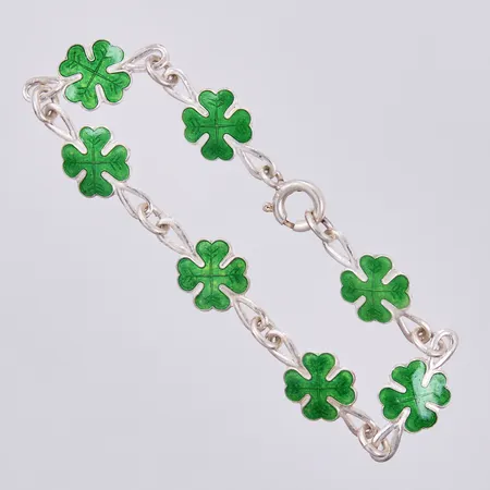 Armband med emalj längd ca 15,5cm, bredd ca 2-10mm, 925/1000 silver Vikt: 6,1 g