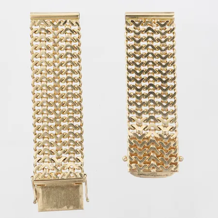 Klockarmband, bredd 19mm,  längd 12,8cm, 18K guld Vikt: 41,4 g