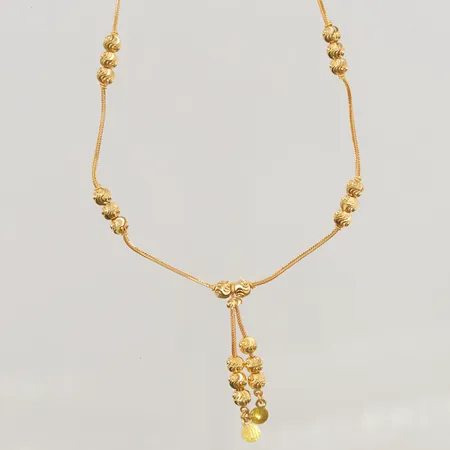 Collier med kulor, 43cm bredd: 1-4,8mm, 21K, 9,6g.