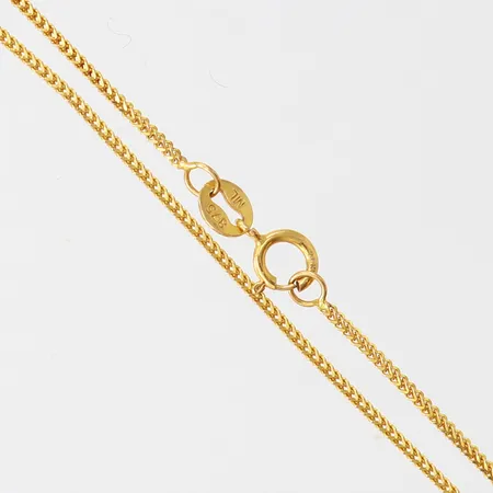 Kedja Rävsvans, längd 65,5cm, bredd 1mm, 21K.  Vikt: 3,3 g