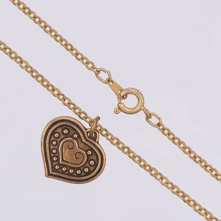Collier Kalevala 50cm, hjärta 18,8mm, brons