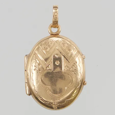 Medaljong, 1,7x20mm, 18K, bruttovikt, 3,6g.