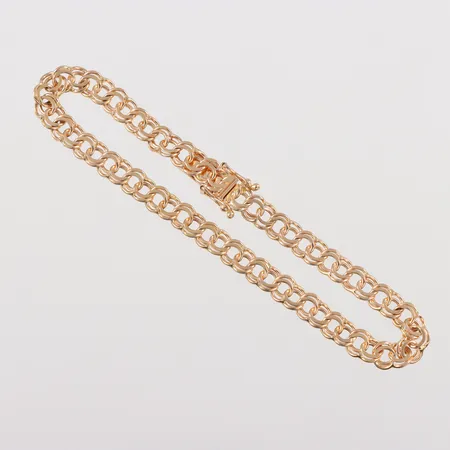 Armband Bismarck 18k,  längd ca 19 cm, bredd 5.4 mm, Ceson Guldvaru Ab Göteborg 1963 Vikt: 10,6 g