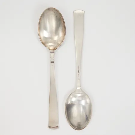 2 Matskedar, 199mm, modell Rosenholm, GAB år 1941, Silver 830/1000 Vikt: 107,8 g