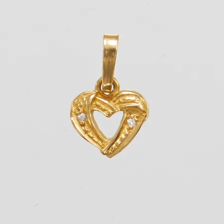 Hänge, hjärta, 13,8x8,5mm, diamanter 2 x ca.0,005ct, 18K Vikt: 0,8 g