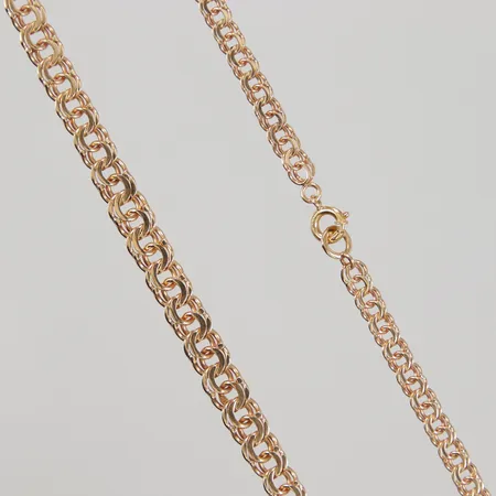 Collier doserad Bismarck, längd 43,5cm, bredd ca 4-6,2mm, 18K  Vikt: 18,4 g