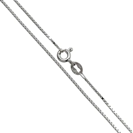 Halskedja Venezia, 18K vitguld, Italien, svensk kontrollstämpel, längd 40,5 cm, bredd 0,7 mm, fint skick Vikt: 2,2 g