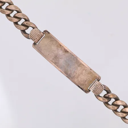 Armband med bricka 19,5cm, 14mm, Pansar, repor, 830/1000 silver Vikt: 31,5 g