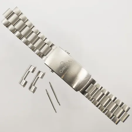 Klocklänk Omega, stål, längd ca 15cm, nr STZ001159, viklås, smärre repor