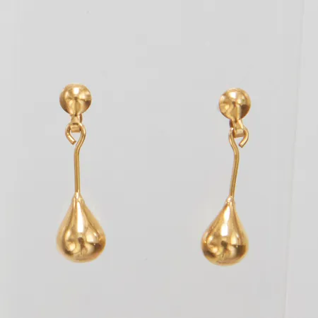 Örhängen, droppar, genomborrade, längd: 18,5mm, saknar snurrebussar, 18K Vikt: 0,8 g