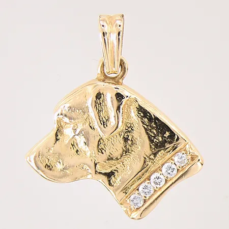 Hänge, hund med diamanter 5 x ca 0,02ct, 27x17mm, 18K Vikt: 9,3 g