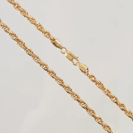 Kedja, skadad, 47cm, bredd:3,9mm, 14K, 22,8g.