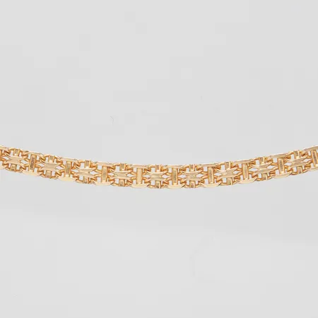 Collier, X-länk med stav, längd: 49cm, bredd: 4mm, 14K Vikt: 19,4 g