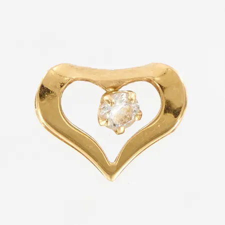 Hänge hjärta med sten, 8x11mm, GHA 18K 