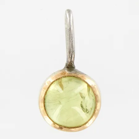 Hänge med beryl, 15mm, bredd: 8mm, detaljer i 18K och silver Vikt: 1,3 g