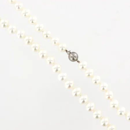 Collier med odlade sötvattenspärlor Ø8mm, 41cm silverlås 925/1000 Vikt: 0 g