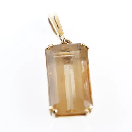 Hänge m gul sten, 40mm x 13mm, 18k, bruttovikt 9,1gr Vikt: 9,1 g