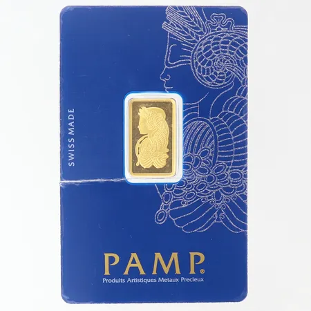 Guldtacka Pamp, serie-nr: C193069, bruten förpackning, 5g, 999/1000 24K.