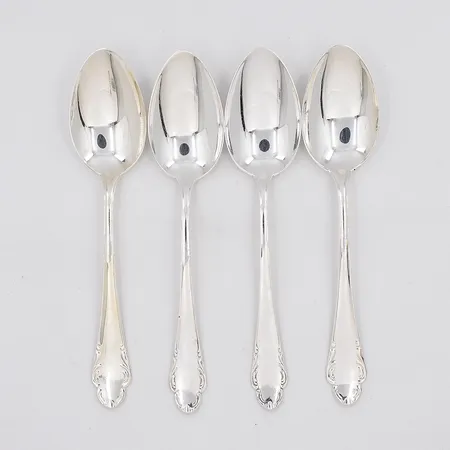 4 Matskedar modell Haga, längd 18,5cm, silver 830/1000 Vikt: 163,8 g