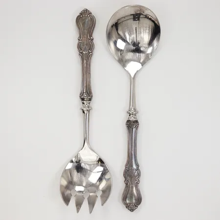 Ett par salladsbestick, längd 22cm, stålblad, Norge, 830/1000 silver, bruttovikt: 183,6gr Vikt: 183,6 g