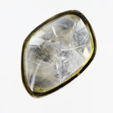 Ring med rutilkvarts Guldsmedsmästare Erik Ekstam år 1971, signerad, stl 15½, bredd 6-28mm, silver Vikt: 11,5 g