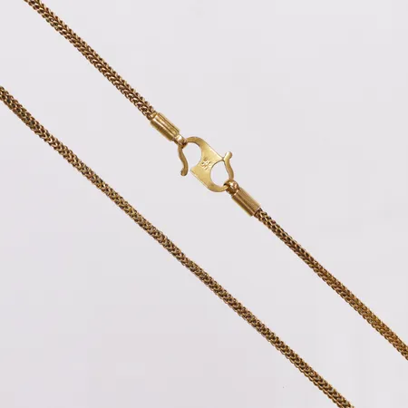 Kedja Rävsvans, 64,5cm, bredd 2,5mm, s-lås, buckliga länkar, 22K  Vikt: 16,2 g