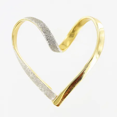Hänge hjärta 22x22mm, vit/gulguld, 18K Vikt: 2 g