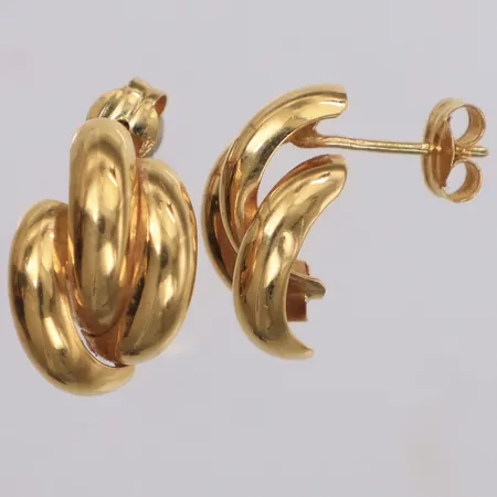 Ett par örhängen, 15x10mm, böjda stift, 18K Vikt: 2,2 g