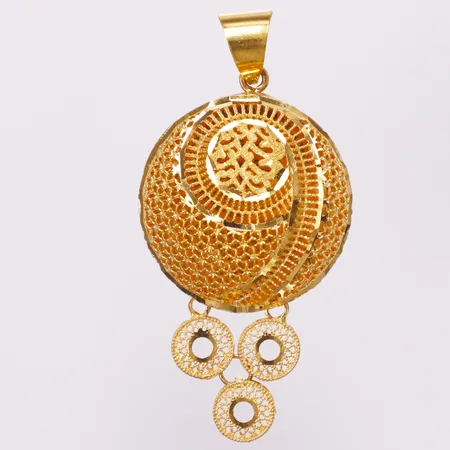 Hänge genombrutet mönster, 55x27mm, 21K  Vikt: 6,1 g