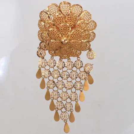 Ring med hänge, defekt, 21K  Vikt: 34,2 g