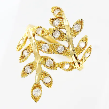 Ring stl 17¼ vita stenar, bredd 2-28mm, 18K Vikt: 3,6 g