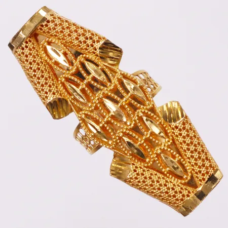 Ring filigran, stl 17½, bredd 3-46mm, 21K  Vikt: 7 g