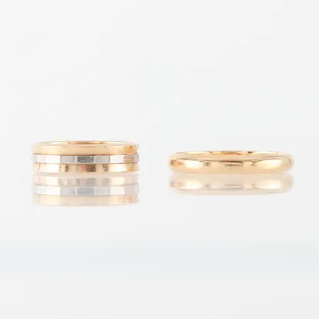 Ringar 2 st med gravyrer 18k. Vikt: 10,3 g