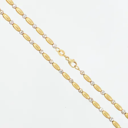 Collier gul/vitguld integrerade hängen, 44,5cm, bredd: 3mm, Svedbom & Co, 18K Vikt: 15,8 g