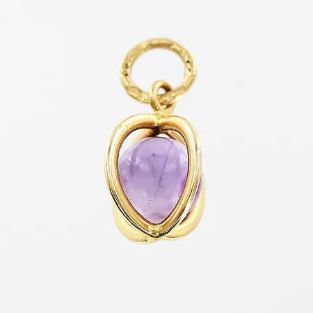Hänge lila sten 7,5x14mm, 18K Vikt: 0,6 g